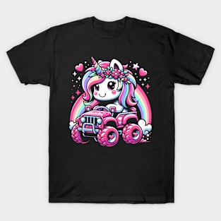 Monster Truck Unicorn Birthday Party Monster Truck Girl T-Shirt